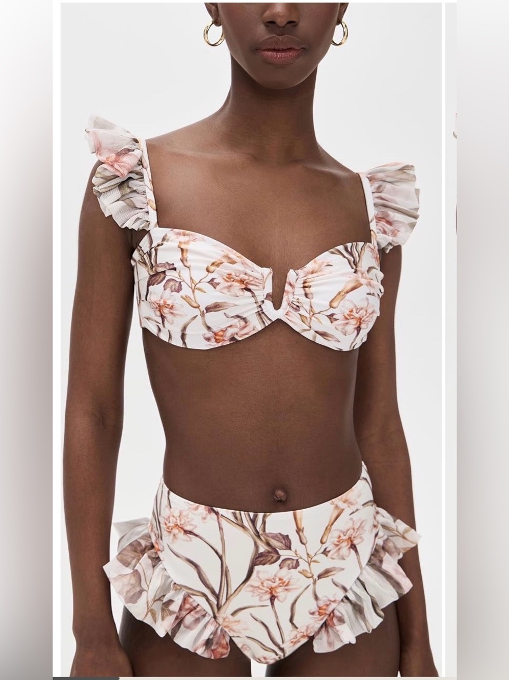 NWT PatBo Botanic Retro Flutter Bikini Top + Bottom set
